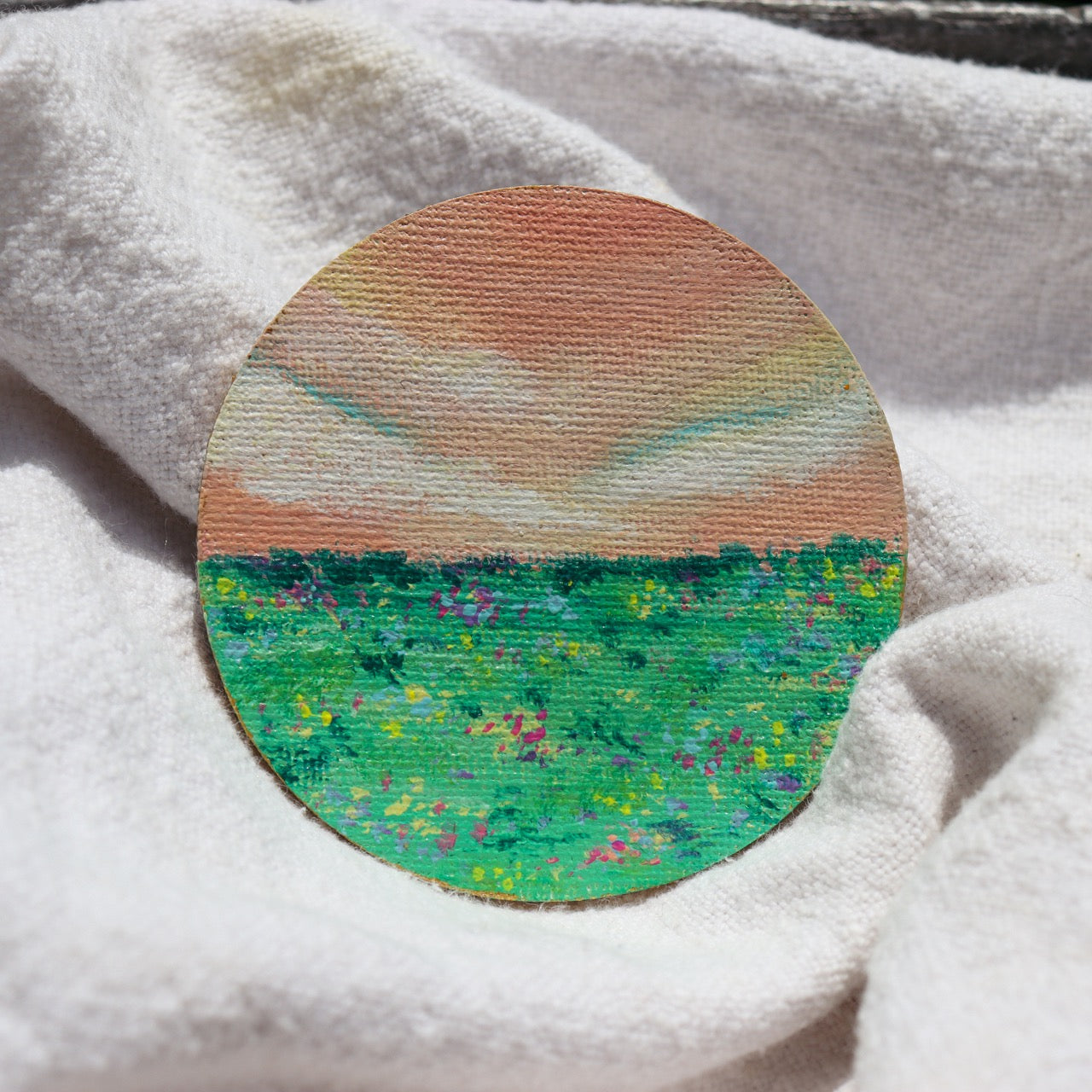 Blushing Skies Painted Landscape Magnet