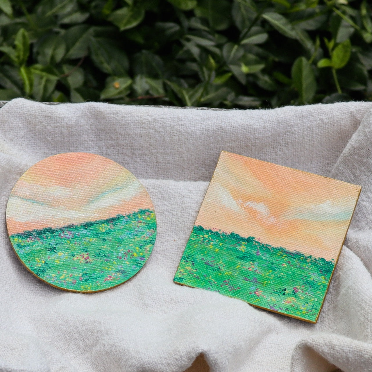 Blushing Skies Painted Landscape Magnet