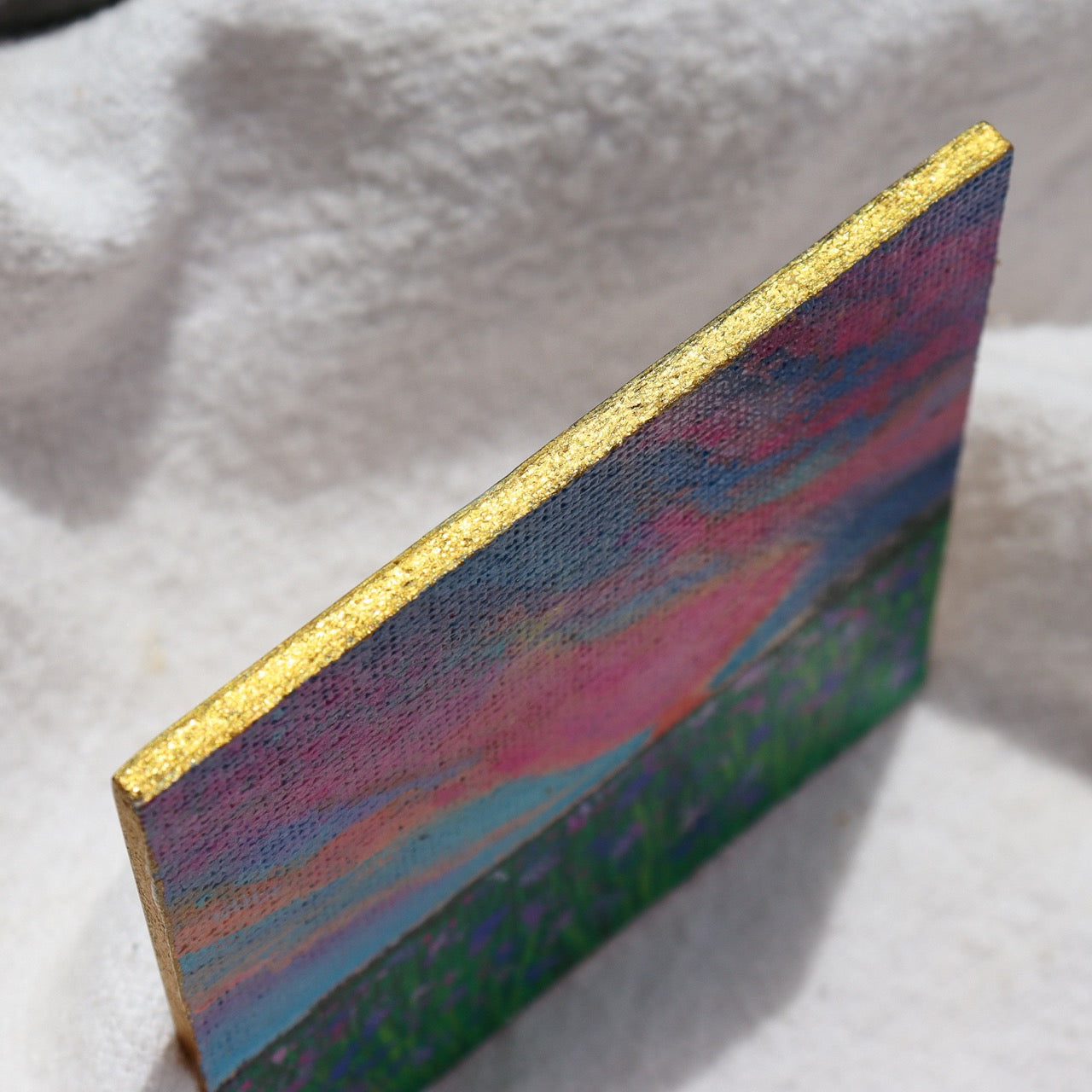 Cosmic Sunset Painted Landscape Magnet