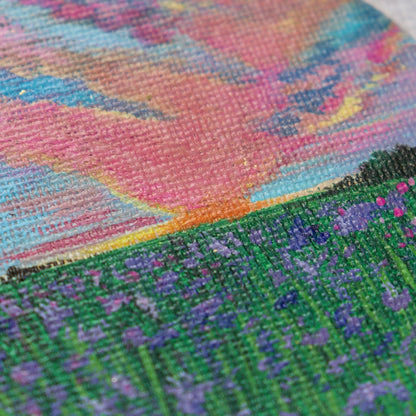 Cosmic Sunset Painted Landscape Magnet