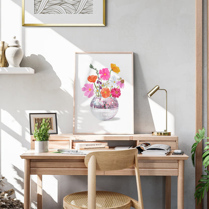 Disco Flowers Art Print
