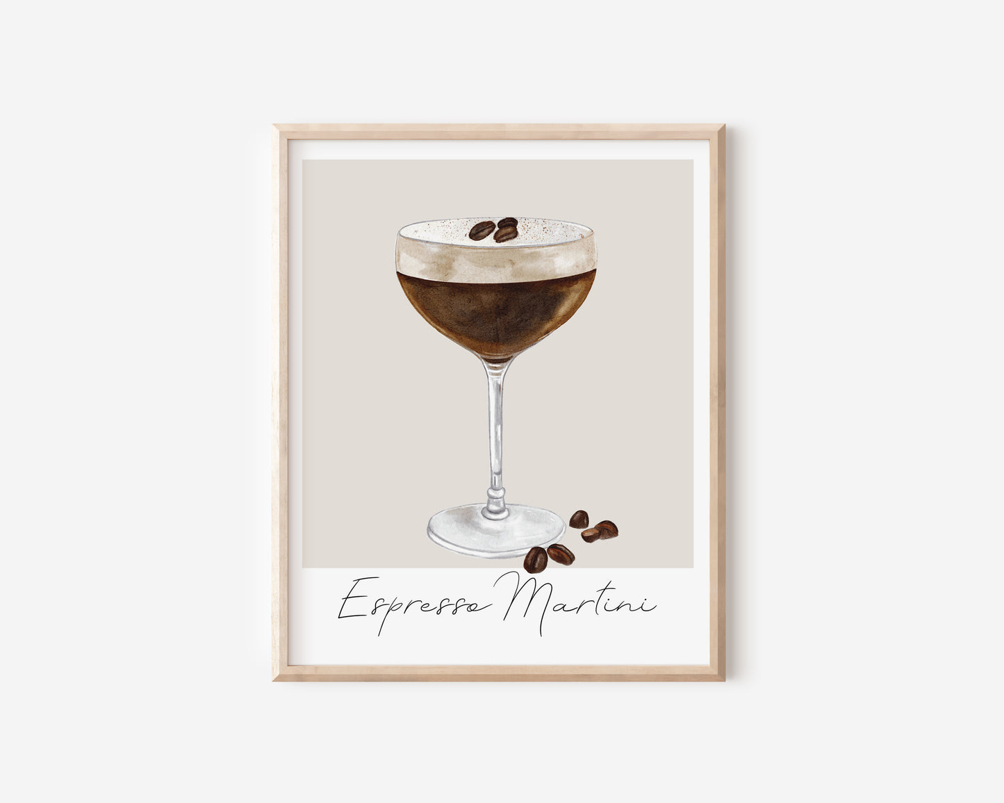 Espresso Martini Watercolor Art Print