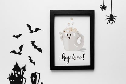 Hey Boo Ghost Mug Art Print