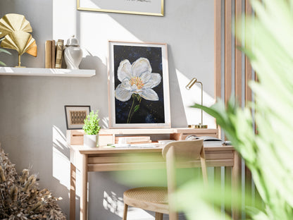 Midnight Magnolia Floral Print Wall Art | Floral Artwork | Botanical Art | Girl Nursery Decor | Flowers Painting
