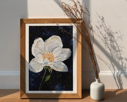 Midnight Magnolia Floral Print Wall Art | Floral Artwork | Botanical Art | Girl Nursery Decor | Flowers Painting