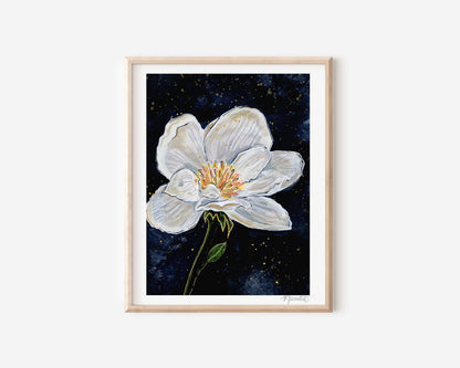 Midnight Magnolia Floral Print Wall Art | Floral Artwork | Botanical Art | Girl Nursery Decor | Flowers Painting