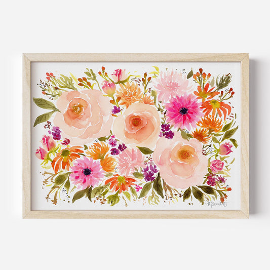 Autumnal Equinox, Floral Print, Wall Art, Flower Wall Art, Watercolor Flower Print, Botanical Art, Girl Nursery Decor, Fall Wall Decor