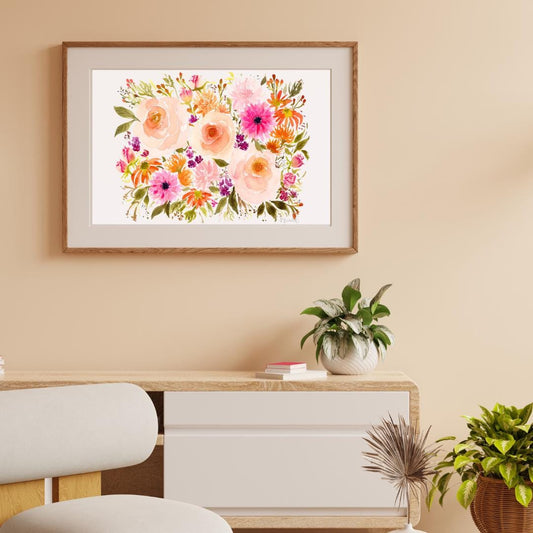 Autumnal Equinox, Floral Print, Wall Art, Flower Wall Art, Watercolor Flower Print, Botanical Art, Girl Nursery Decor, Fall Wall Decor