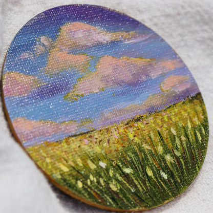 Lavender Harvest Painted Landscape Magnet