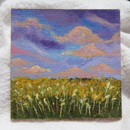 Lavender Harvest Painted Landscape Magnet
