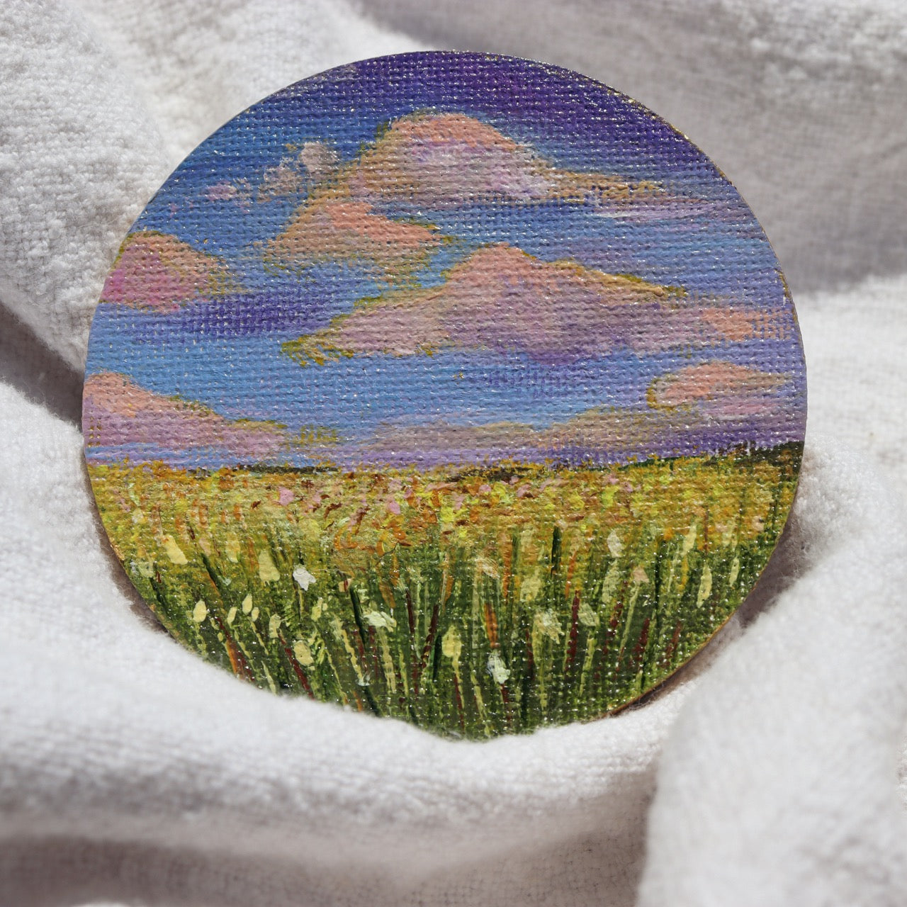 Lavender Harvest Painted Landscape Magnet