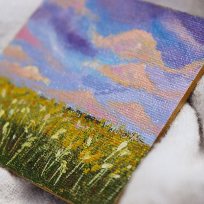 Lavender Harvest Painted Landscape Magnet