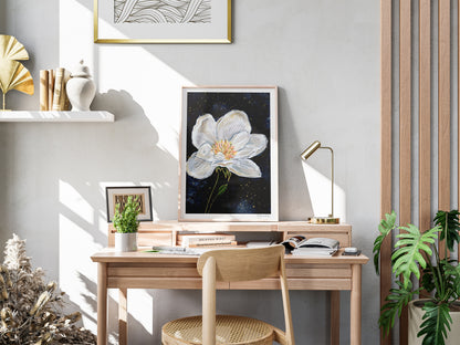 Midnight Magnolia Watercolor Art Print