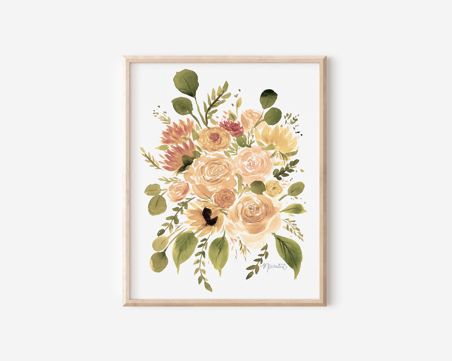 Earthy Blooms Watercolor Botanical Print