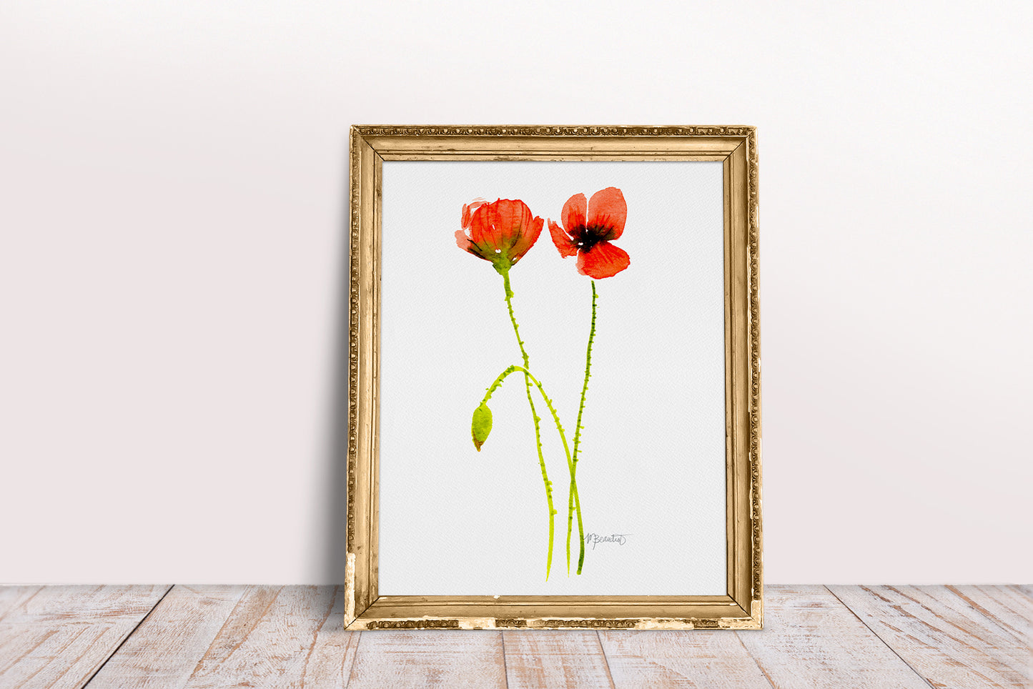 Dancing Poppy Stem in White No. 1