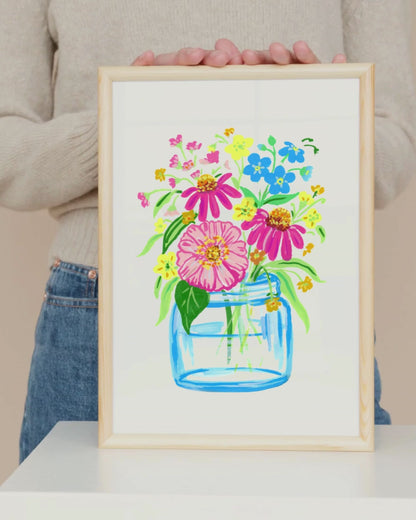 Happy Flowers Art Print