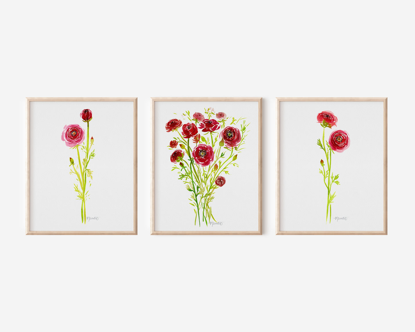 Ranunculus Bouquet Watercolor Print