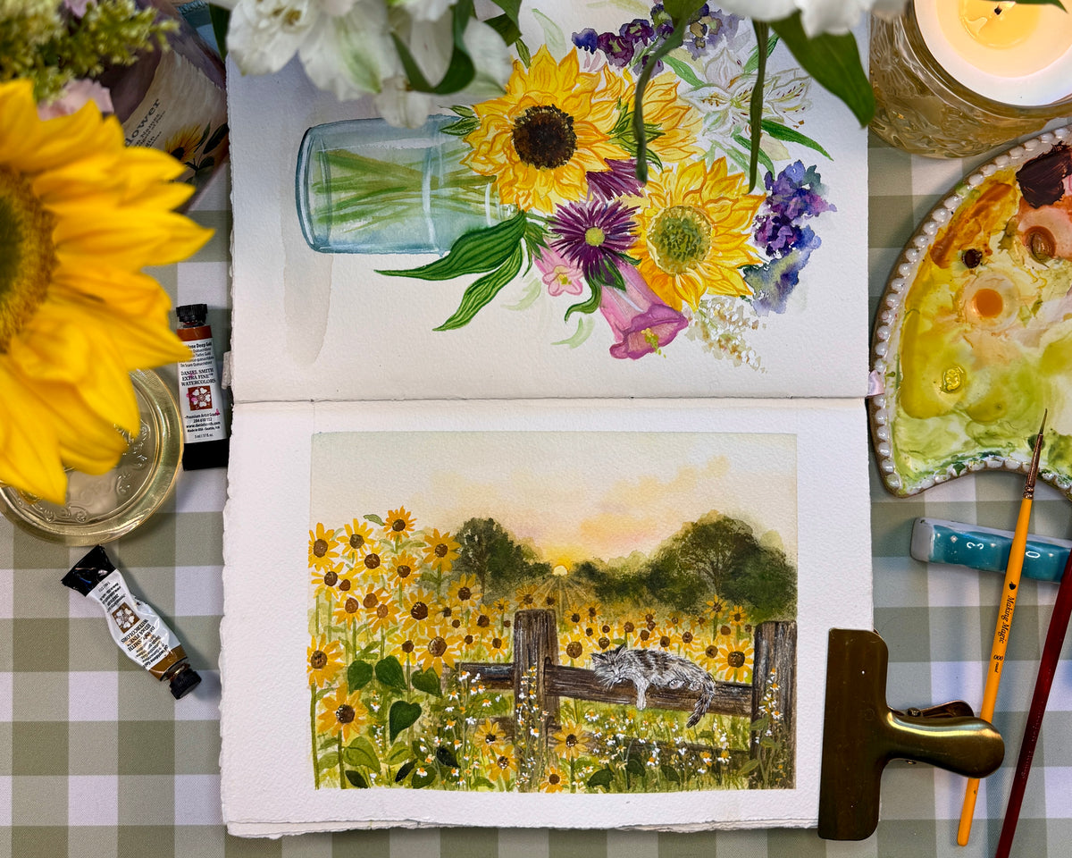 September Sleepy Cat Sunflowers 2026 Little Landscape