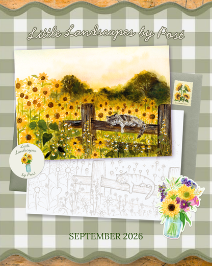 September Sleepy Cat Sunflowers 2026 Little Landscape