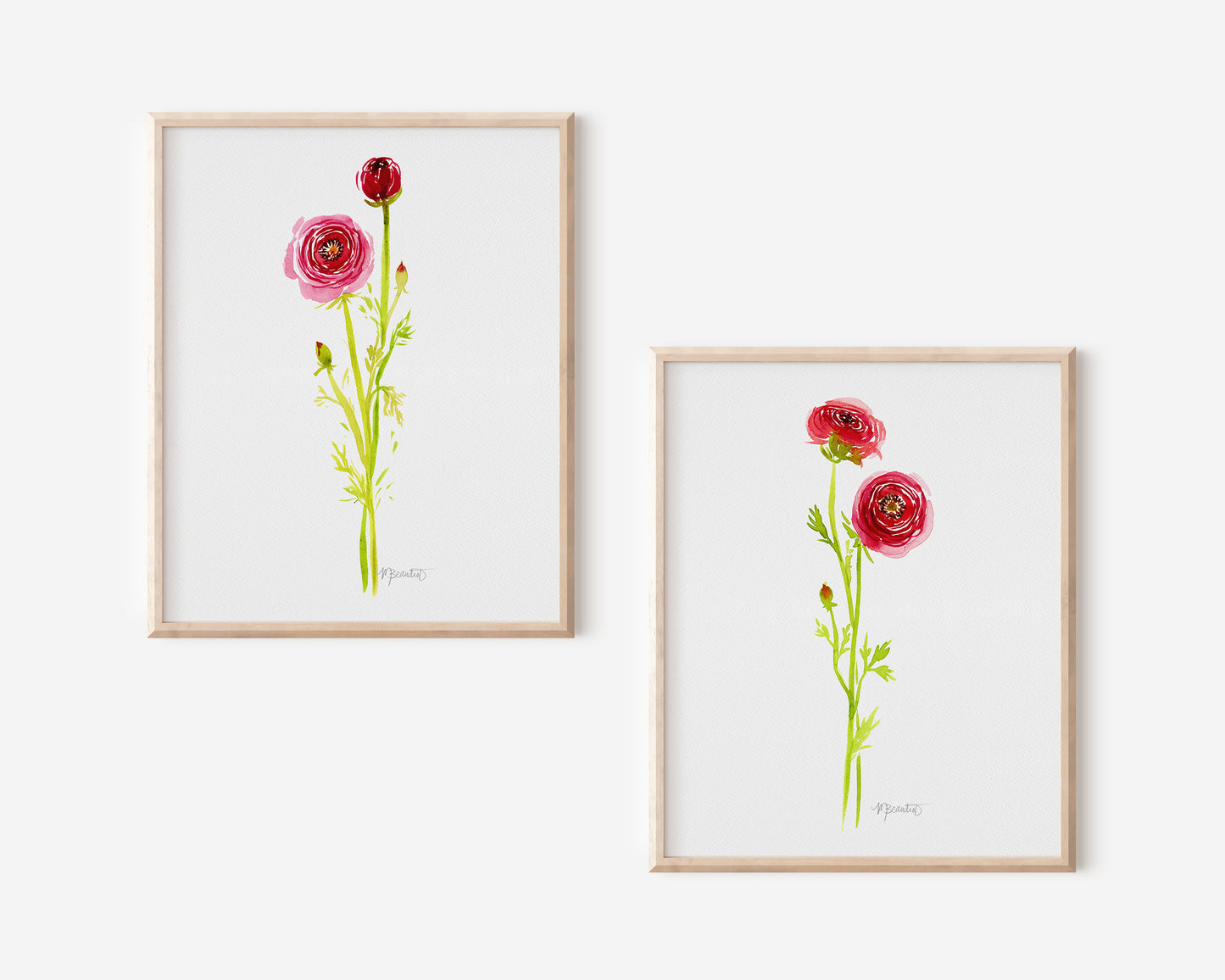 Ranunculus Stem Prints: Set of 2