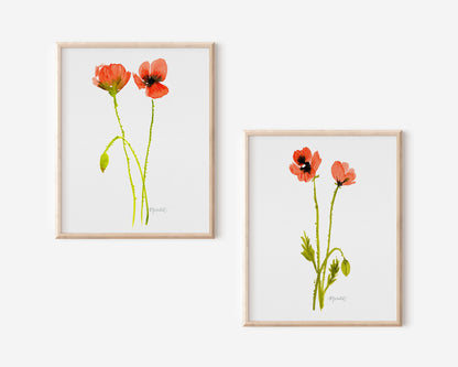 Dancing Poppy Stem in White No. 2