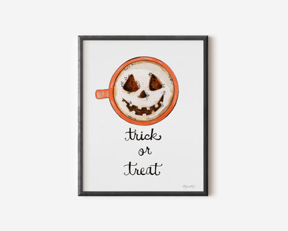 Trick Or Treat Latte Art Print