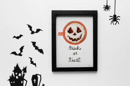Trick Or Treat Latte Art Print