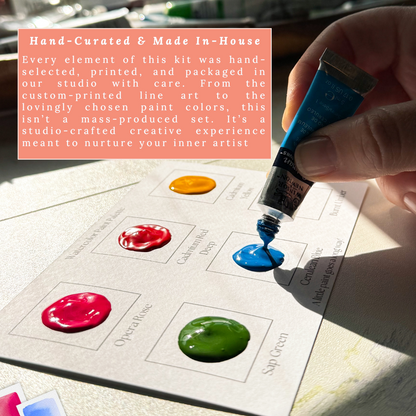 Autumn Gatherings Watercolor Kit – Hand-Drawn Fall Coloring Pages, Pumpkin Vase, Harvest Truck, Autumn Wreath, Apple Basket, 8x10, Paint Included