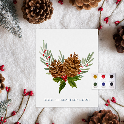 Winter Wonders Watercolor Coloring Pages Paint Kit- BEGINNER FRIENDLY TO ADVANCED