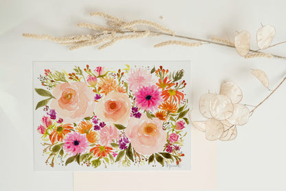 Autumnal Equinox Watercolor Floral Art Print