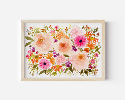 Autumnal Equinox Watercolor Floral Art Print