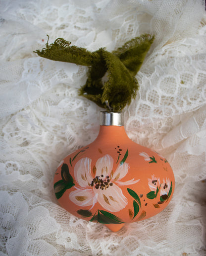 Magnolias on Sherbert Retro Ornament