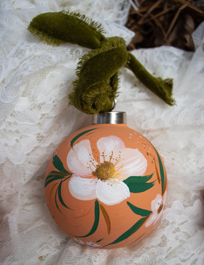 Magnolias on Sherbert 2022 Round Ornament