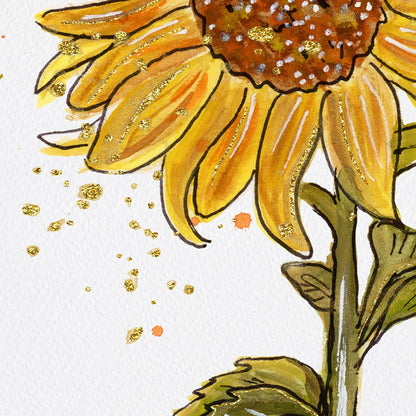 Sunflower Watercolor Art Print
