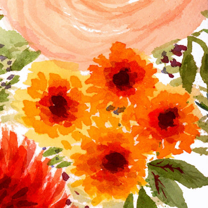 Autumn Florals Watercolor Art Print