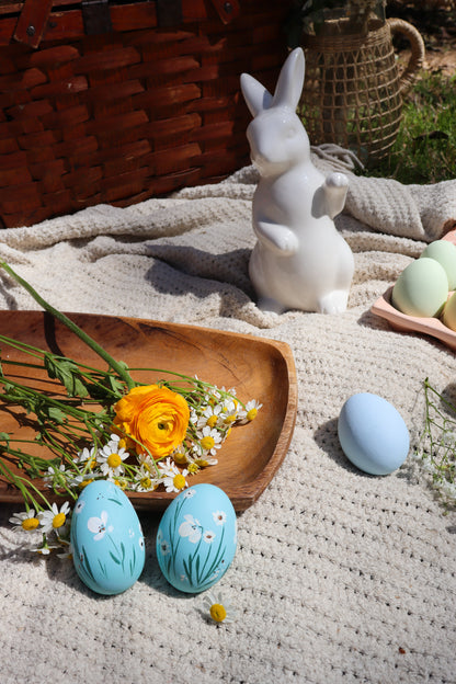 Springtime Serenade Ceramic and Wooden Easter Egg