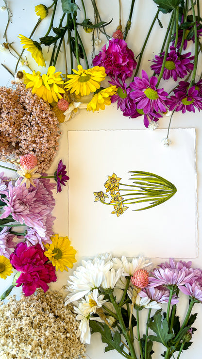 March Daffodil Watercolor Birth Month Flower Botanical Art Print