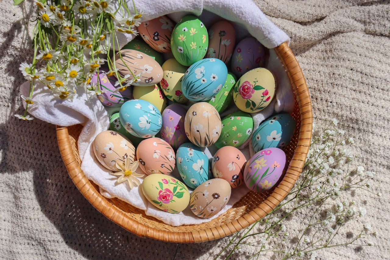 Whimsy Wonder Ceramic and Wooden Easter Egg