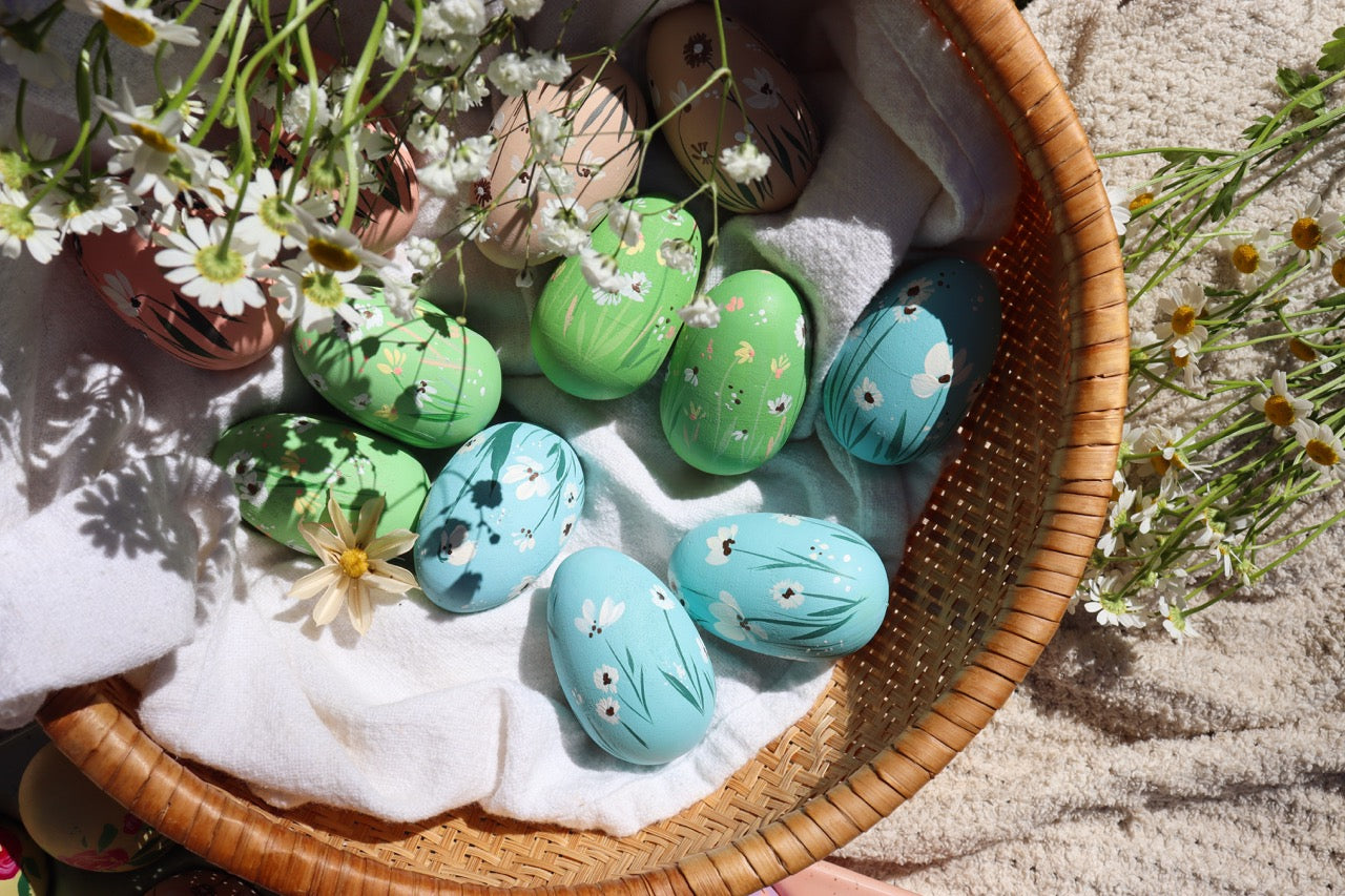 Spring Fling Ceramic and Wooden Easter Egg