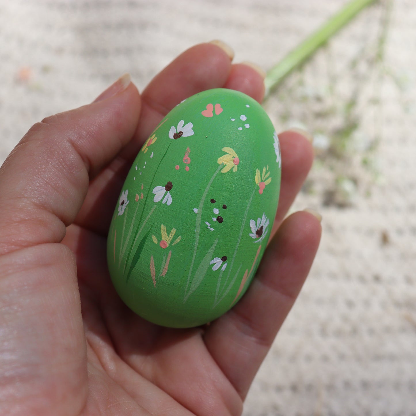 Spring Fling Ceramic and Wooden Easter Egg