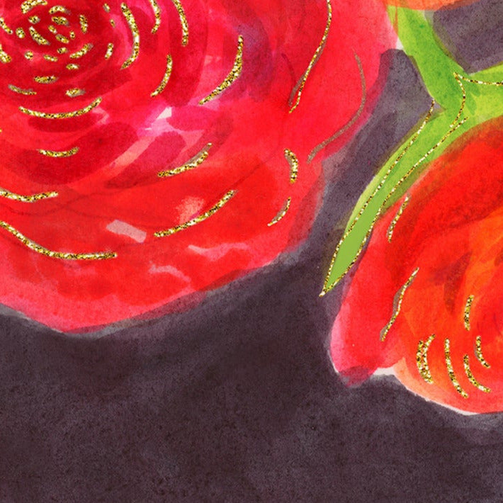 Midnight Rose Watercolor Art Print