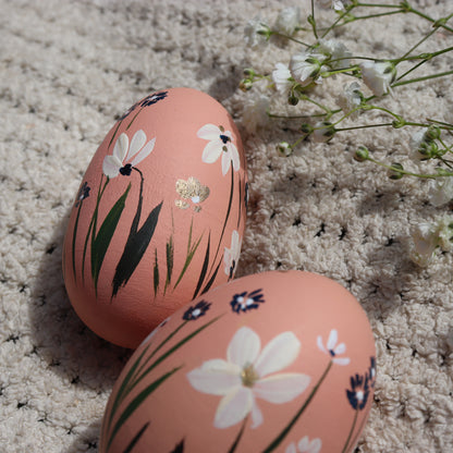 Cosmic Bloom Ceramic and Wooden Easter Egg
