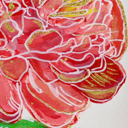 Holiday Peony Watercolor Art Print