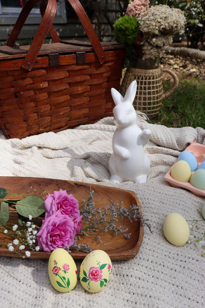 Rose Petal Sunshine Ceramic and Wooden Easter Egg
