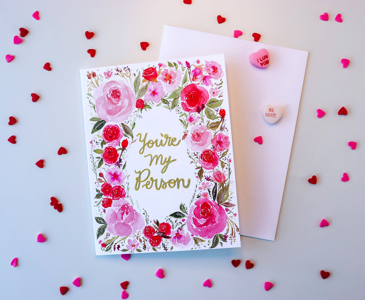 You're My Person Watercolor Valentine's Day Card