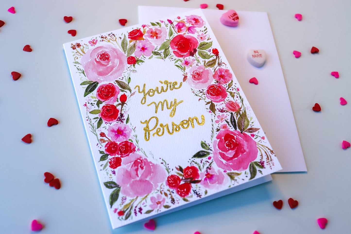 You're My Person Watercolor Valentine's Day Card